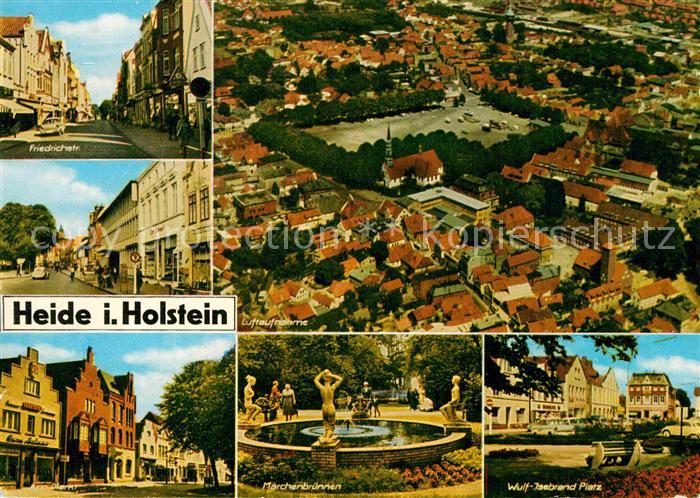 Heide Holstein Friedrichstr Fliegeraufnahme Maerchenbrunnen Wulf Isebrand Platz