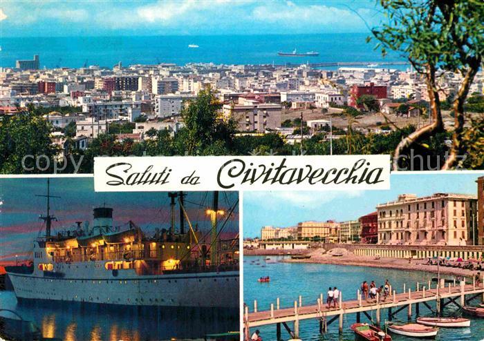 Civitavecchia Panorama Dampfer Seebruecke