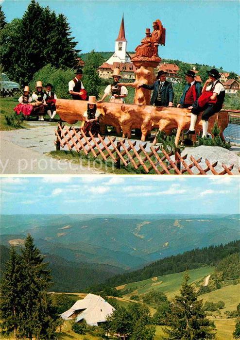 Schonach Schwarzwald Brunnen Kirche Panorama