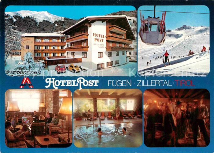 Fuegen Hotel Post Gastraum Hallenbad Kellerbar Seilbahn