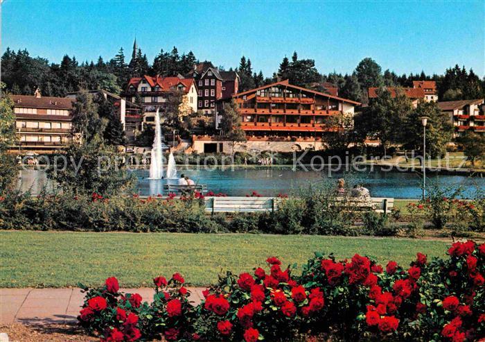 Hahnenklee-Bockswiese Harz Kurpark mit Kurparksee und Seerose