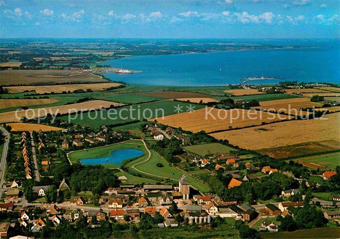 Gelting Schleswig Holstein Norderholm mit Buergerpark Fliegeraufnahme