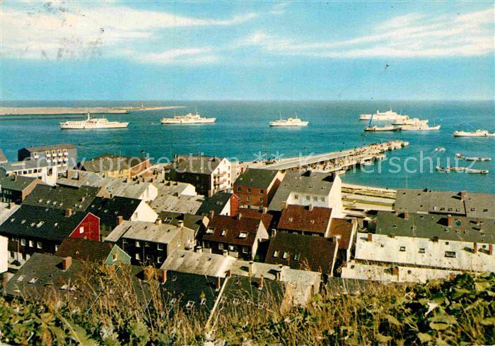 Helgoland Blick auf Unterland und Reede