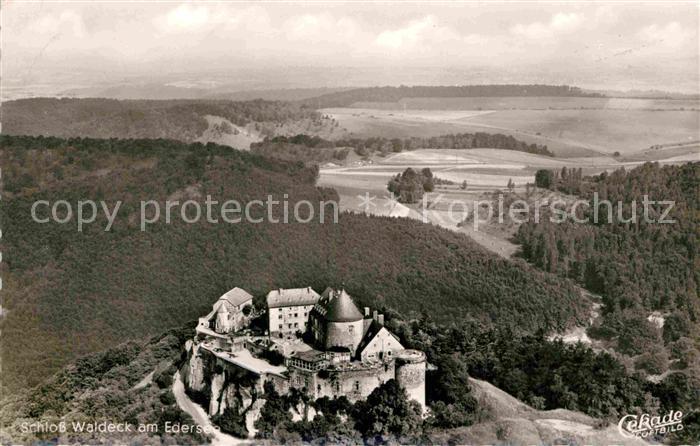 Waldeck Edersee Fliegeraufnahme Schloss
