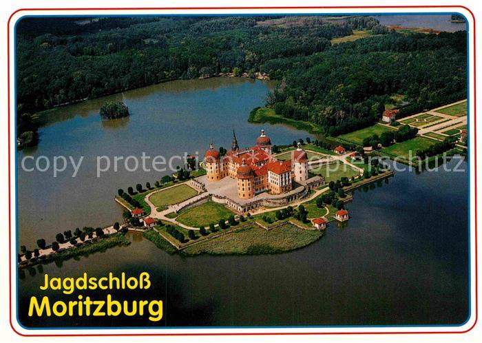 DRESDEN Elbe Fliegeraufnahme Jagdschloss Moritzburg