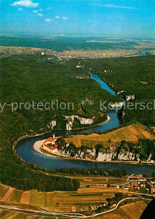 Kelheim Donau Fliegeraufnahme Kloster Weltenburg