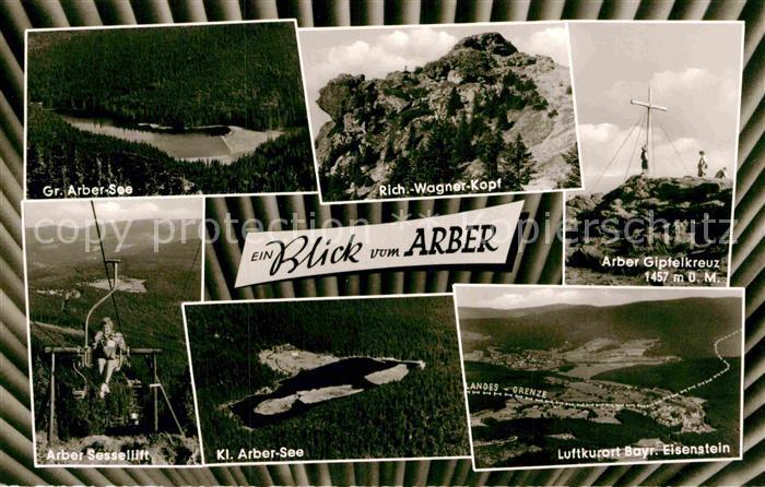 Bayerisch Eisenstein Grosser Arabersee Richard Wagner Kopf Arber Gipfelkreuz Ses