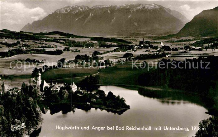 Bad Reichenhall Panorama Hoeglwoerth und Anger mit Untersberg