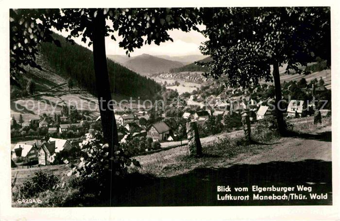Manebach Panorama Blick vom Elgersburger Weg