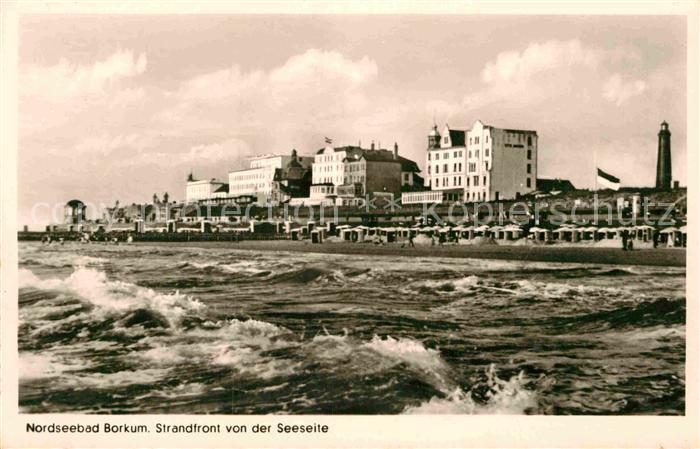 BORKUM Nordseebad Niedersachsen Strandfront von der Seeseite