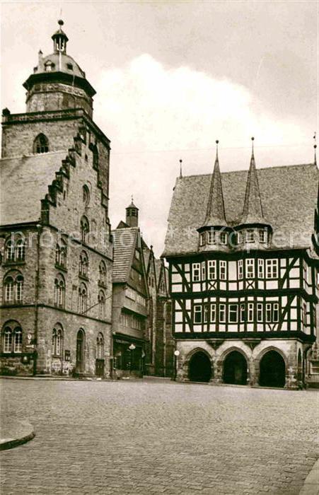 Alsfeld Marktplatz Rathaus Fachwerkhaus Historisches Gebaeude