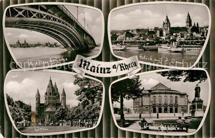 Mainz Rhein Strassenbruecke Dom Stadttheater