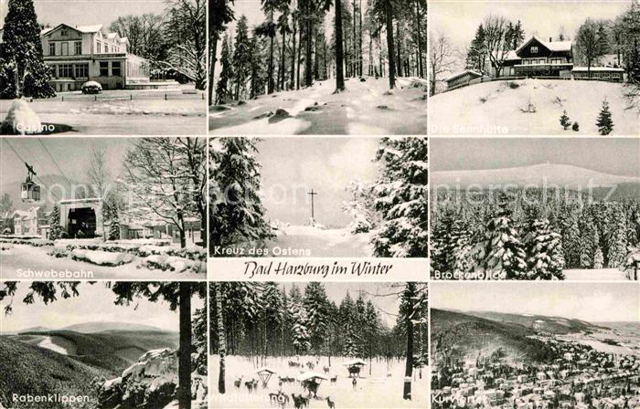 Bad Harzburg Winterpanorama Casino Schwebebahn Rabenklippen Wildfuetterung Kurvi