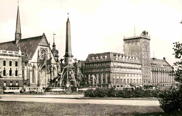 LEIPZIG Sachsen Karl Marx Platz Brunnen Messestadt