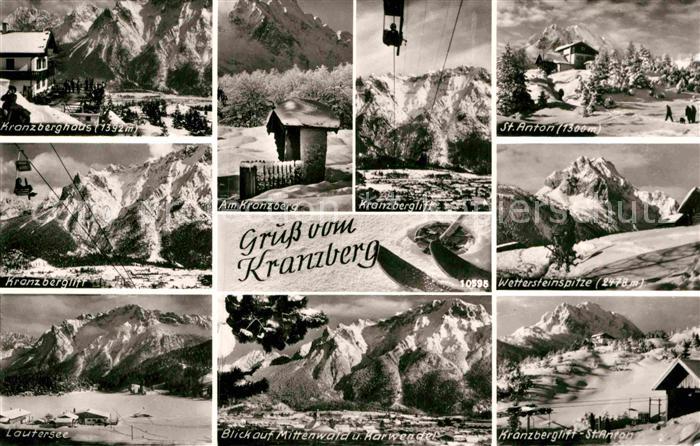 Mittenwald Bayern Kranzberghaus Lift Laufersee St Anton Wettersteinspitze Winter