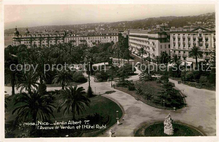 Nice Alpes Maritimes Jardin Albert Avenue de Verdun Hotel Ruhl