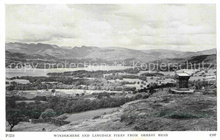 Windermere Bowness South Lakeland Windemere and Langdale Pikes from Orrest Head