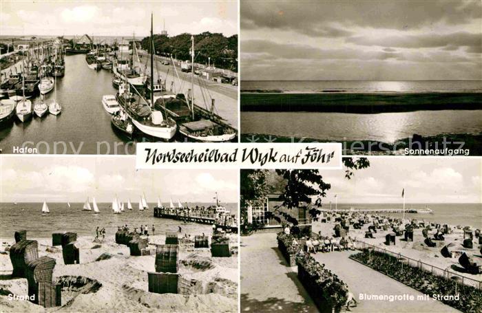 Wyk Foehr Hafen Sonnenaufgang am Meer Blumengrotte Strand