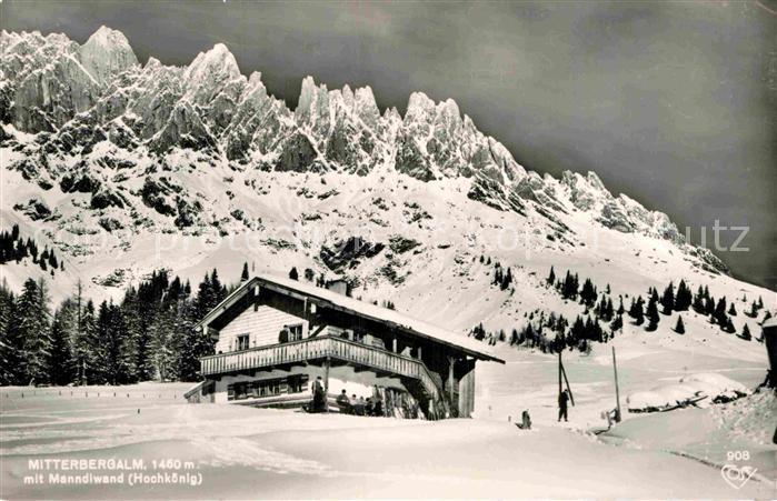Muehlbach Hochkoenig Mitterbergalm mit Manndlwand Winterpanorama Alpen