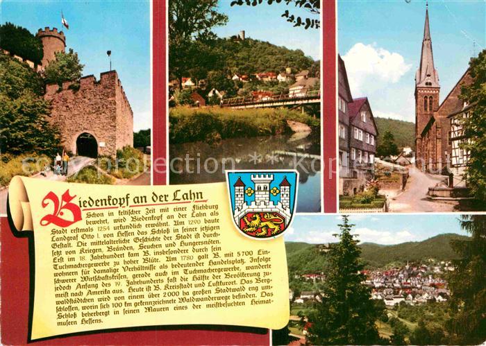 Gladenbach Lahn Hessen Burg Partie an der Lahn Kirche Wappen Geschichte