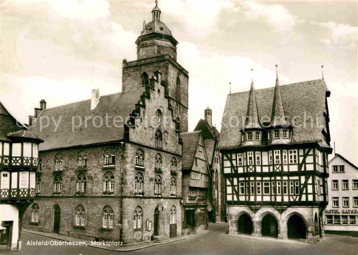 Alsfeld Marktplatz Rathaus Fachwerkhaus