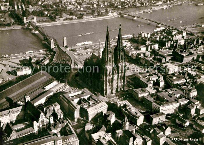 Koeln Rhein Dom Fliegeraufnahme