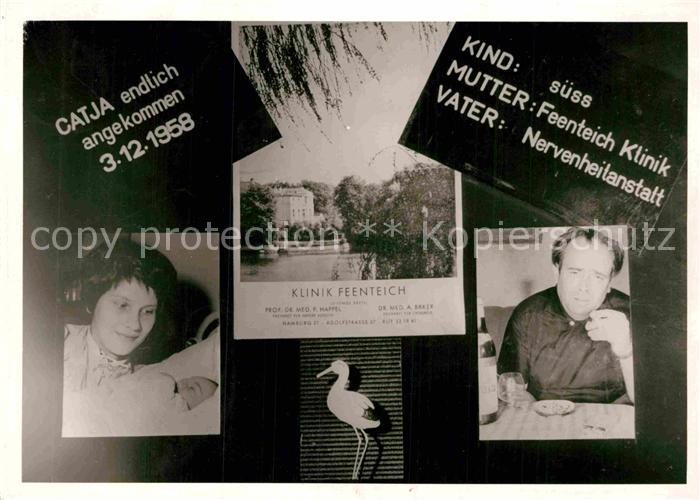 HAMBURG  CITY Klinik Feenteich Geburtskarte