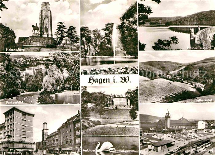 Hagen Westfalen Hohensyburg Parkausblick Innenstadt Stadtgarten Parkhaus Hasper