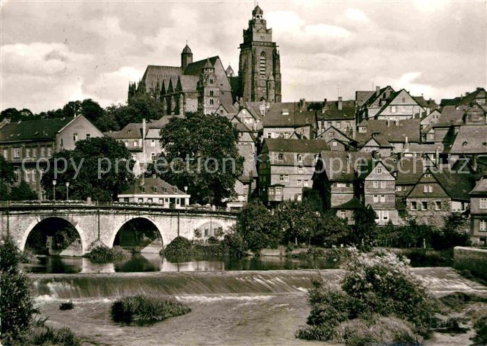 WETZLAR Lahn Hessen Alte Lahnbruecke mit Dom