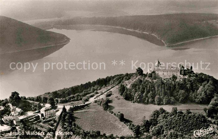 Waldeck Edersee Fliegeraufnahme Schloss