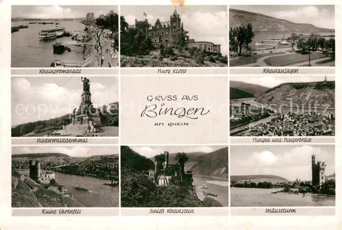 Bingen Rhein Burg Klopp Maeuseturm Ehrenfels Rheinstein