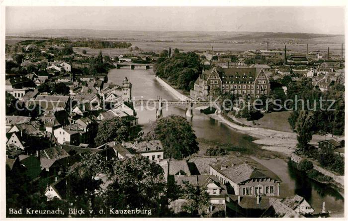 Kreuznach Bad Panorama von der Kauzenburg