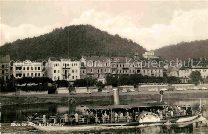 Bad Schandau Panorama Schaufelraddampfer