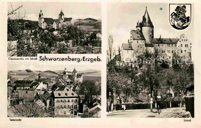 Schwarzenberg Erzgebirge Georgskirche Schloss Panorama