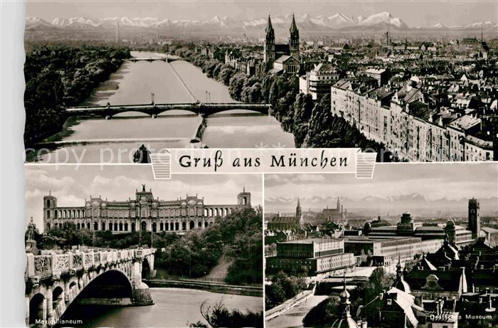 Muenchen Bayern Maximilianeum Deutsches Museum Panorama