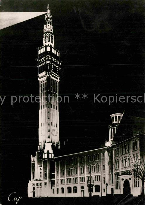 Lille Nord Nachtaufnahme Beffroi