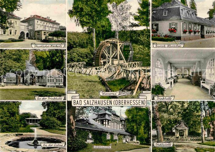 Bad Salzhausen Staatliches Kurhaus Barockhaeuschen Trinkhalle Saline Badehaus