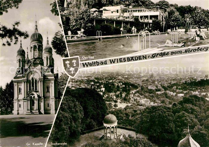 Wiesbaden Opelbad Neroberg Grosse Kapelle Stadtansicht