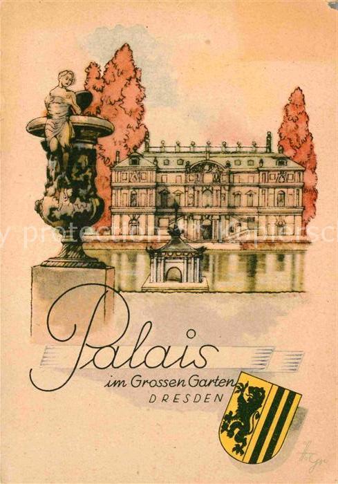 DRESDEN Elbe Palais im Grossen Garten Kuenstlerkarte