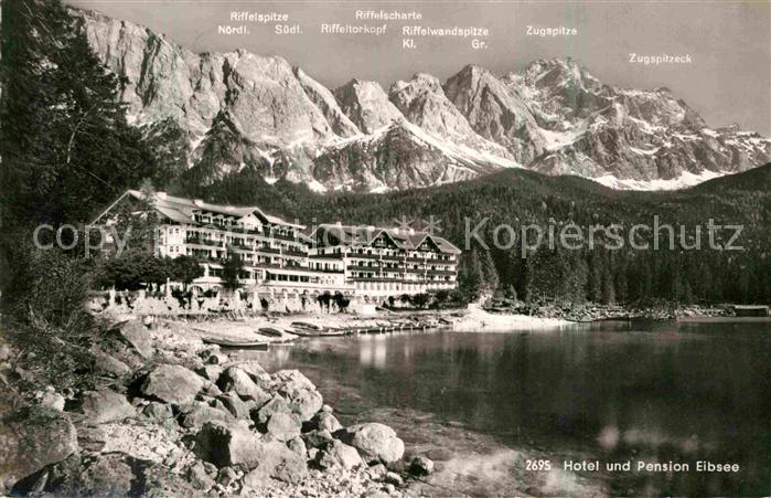 Eibsee HotelPension Riffelspitze Zugspitze Zugspitzeck Riffelwandspize