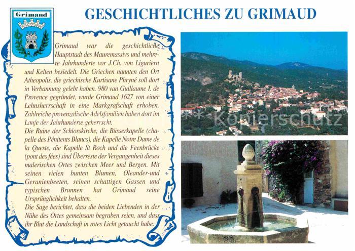 Grimaud Geschichte der Stadt Brunnen Panorama