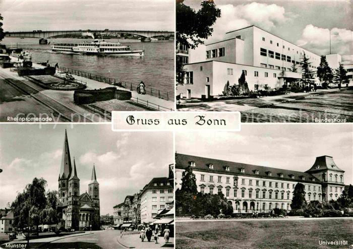 Bonn Rhein Rheinpromenade Muenster Universitaet Bundeshaus