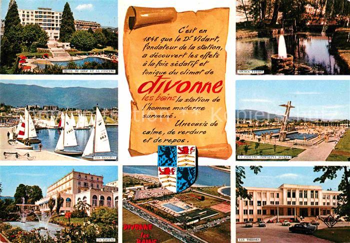 Divonne-les-Bains Park Hafen Palast Schwimmbad Teilansicht