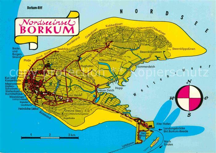 BORKUM Nordseebad Niedersachsen Landkarte