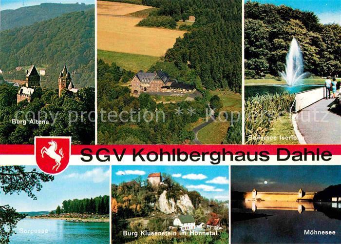 Dahle Altena Fliegeraufnahme Hotel Kohlberghaus Burg Seifersee Moehnsee