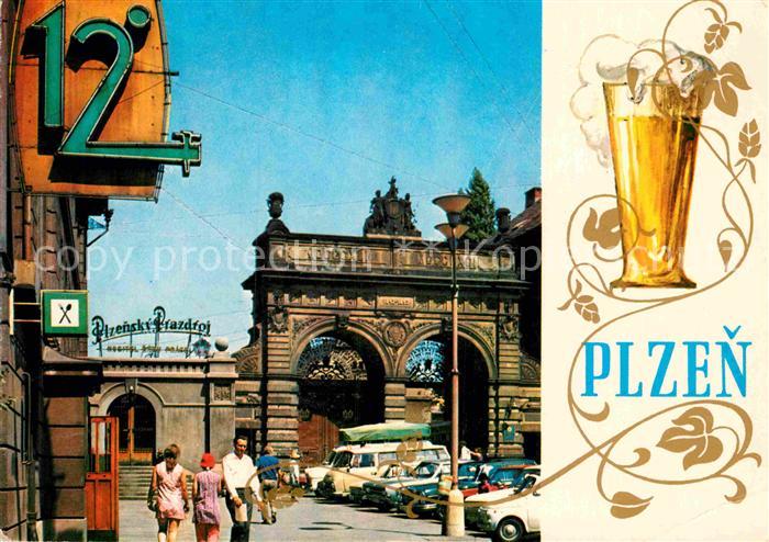 Plzen Pilsen Haupttor der Pilsner Brauerrei