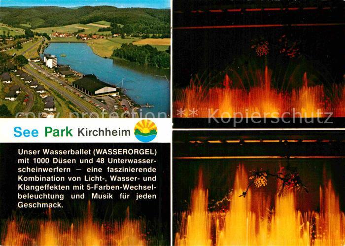 Kirchheim Hessen Fliegeraufnahme See Park Wasserballett