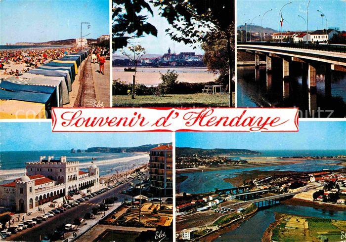 Hendaye Pyrenees Atlantiques Strand Casino Bruecken Teilansicht