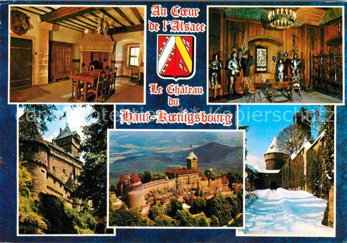 Hohkoenigsburg Haut-Koenigsbourg Fliegeraufnahme Rittersaal Burgtor Teilansicht