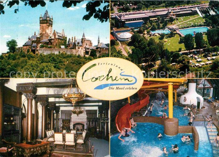 Cochem Mosel Fliegeraufnahme Ferienland Badepark Burg Restaurant